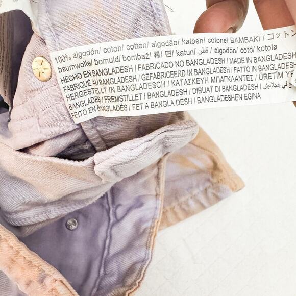 Zara High-Rise Purple Distressed Denim Short Jeans Size 2 - Picture 6 of 7